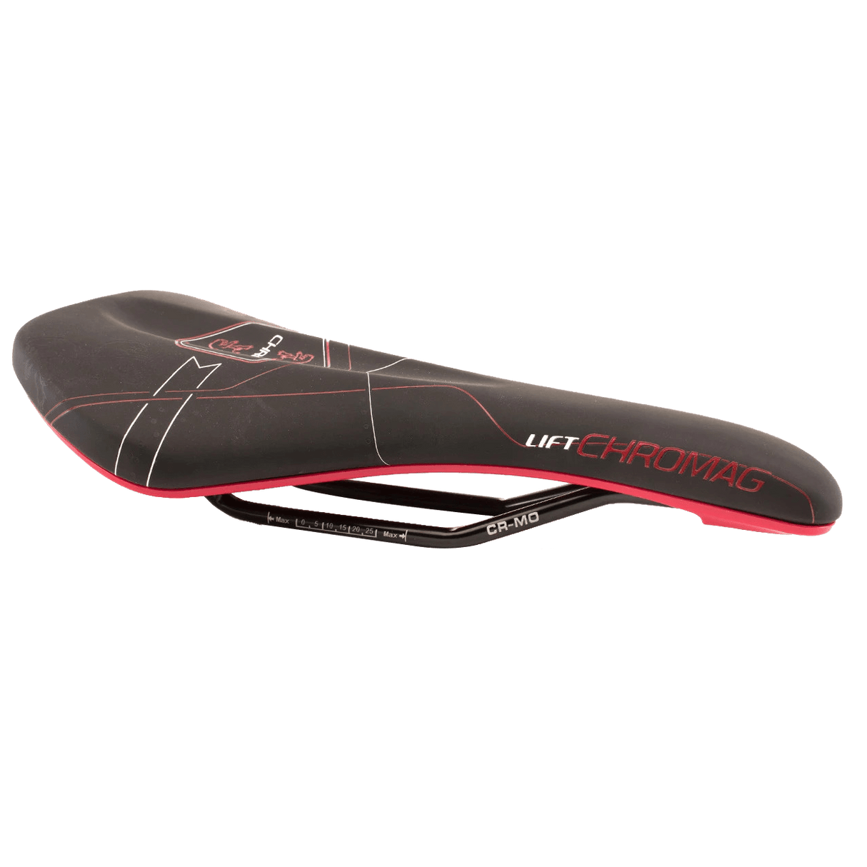 Chromag Lift Saddle Synth Top CrMo Rails - Black/Red - The Lost Co. - Chromag - 130-013-003 - 826974028952 -