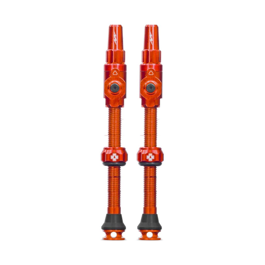 Muc - Off Big Bore Lite Tubeless Valve Stems - 65mm Length - Pair - Orange - The Lost Co. - Muc - Off - 21144 - 5037835220124 -