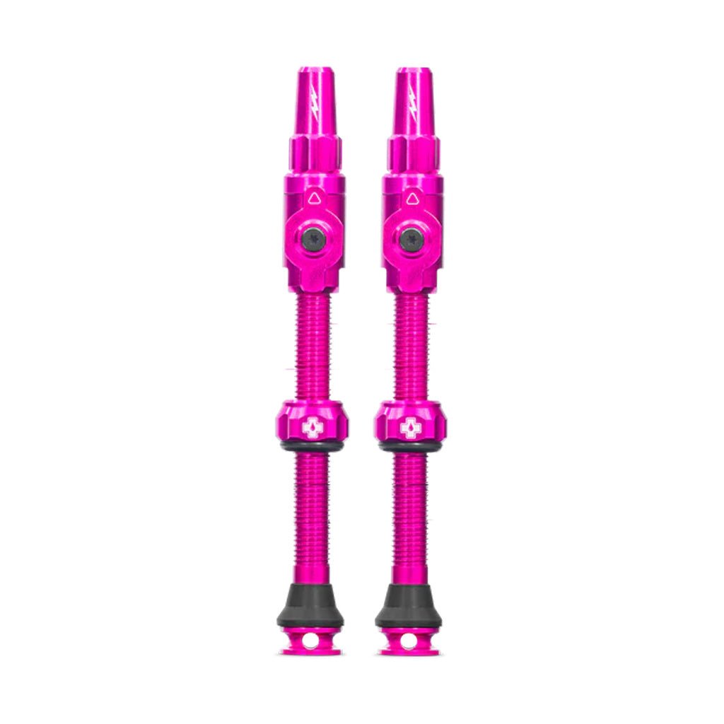 Muc - Off Big Bore Lite Tubeless Valve Stems - 75mm Length - Pair - Pink - The Lost Co. - Muc - Off - 21157 - 5037835220254 -