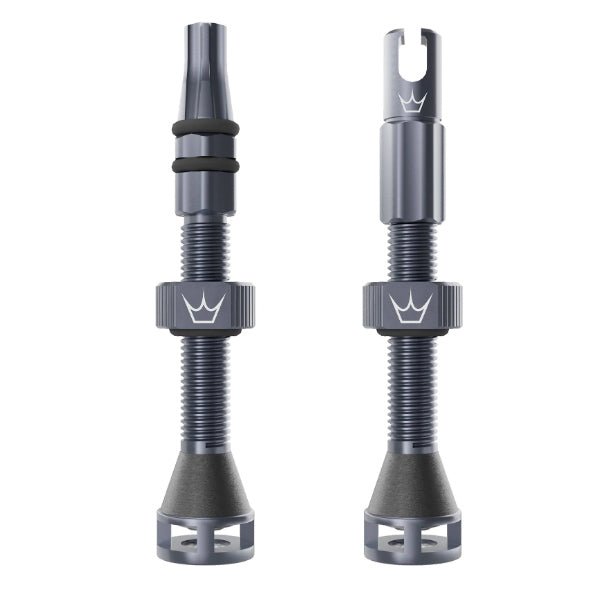 Peaty's Holeshot Fast Flow Tubeless Valves 42mm Slate Pair - The Lost Co. - Peaty's - PTV-HFF-42-SLATE - B-YE2465 -