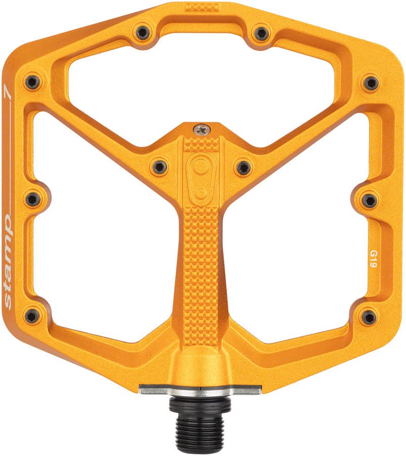 Crank Brothers Stamp 7 Pedals - Platform Aluminum 9/16" Orange Large - The Lost Co. - Crank Brothers - PD8678 - 641300162779 - -