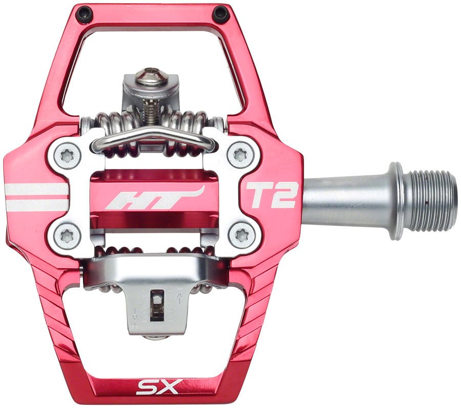 HT Components T2-SX Pedals - Dual Sided Clipless Platform Aluminum 9/16" Red - The Lost Co. - HT Components - H451067-02 - 4711126209227 - -