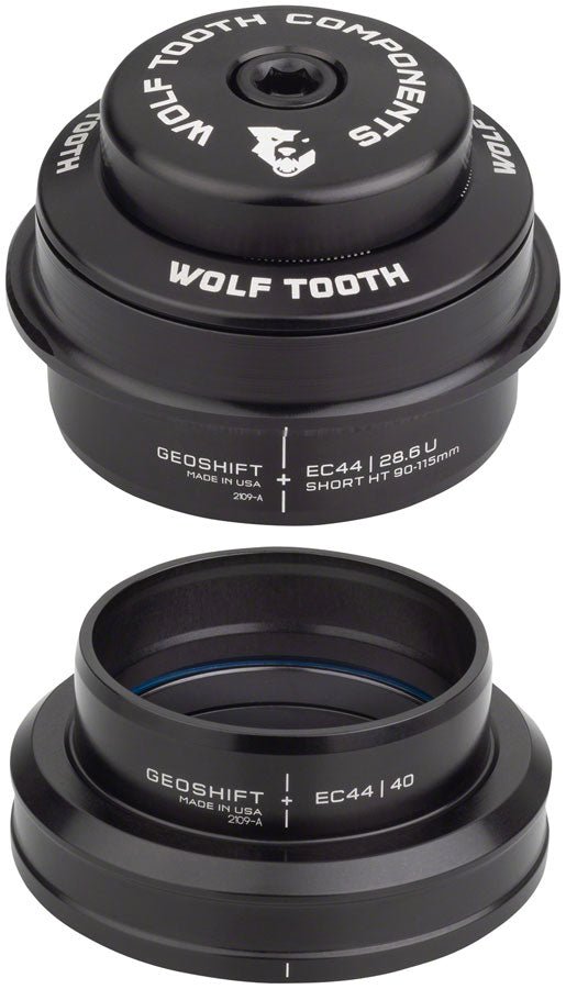 Wolf Tooth GeoShift Performance Angle Headset - 2 Deg Short EC44/EC44 Black - The Lost Co. - Wolf Tooth Components - HD0008 - 810006805345 - -