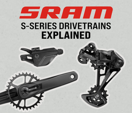 SRAM S-Series drivetrains components explained with images of parts.