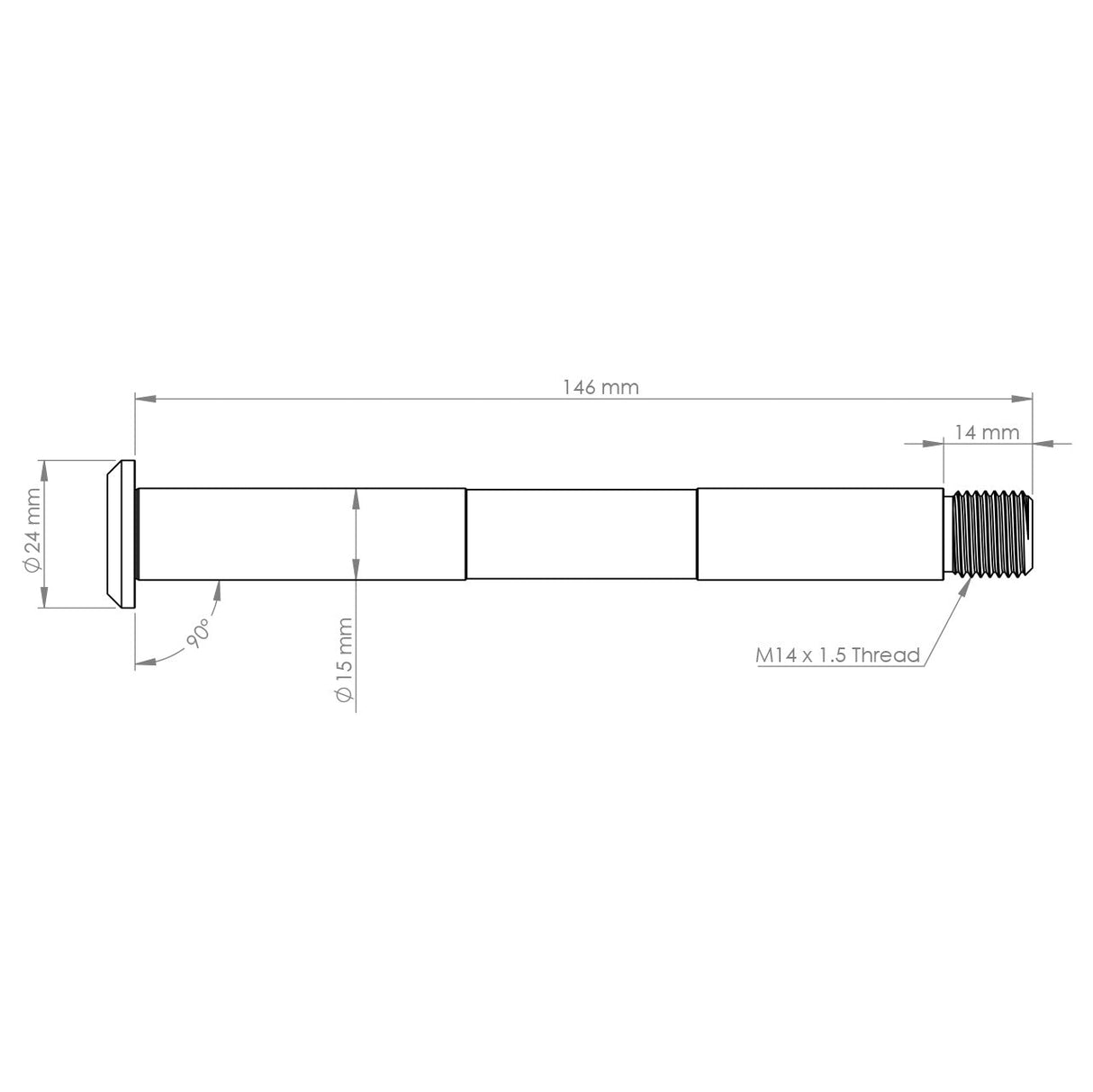 Burgtec Fox Fork Pre-2021 Axle 15x110mm - Burgtec Black - The Lost Co. - Burgtec - 9411 - 712885686391 - 