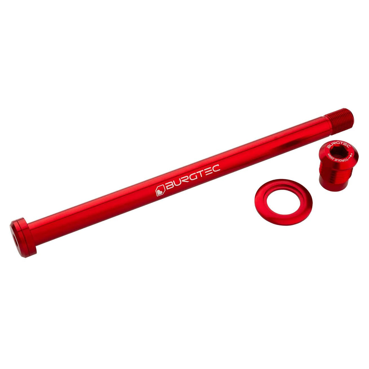 Burgtec Trek 184.5mm Rear Axle - Race Red - The Lost Co. - Burgtec - 10102 - 764283661289 - 