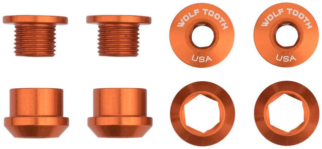 Wolf Tooth 1x Chainring Bolt Set - Orange - The Lost Co. - Wolf Tooth - 4CBCN06ORG - 812719028431 - 
