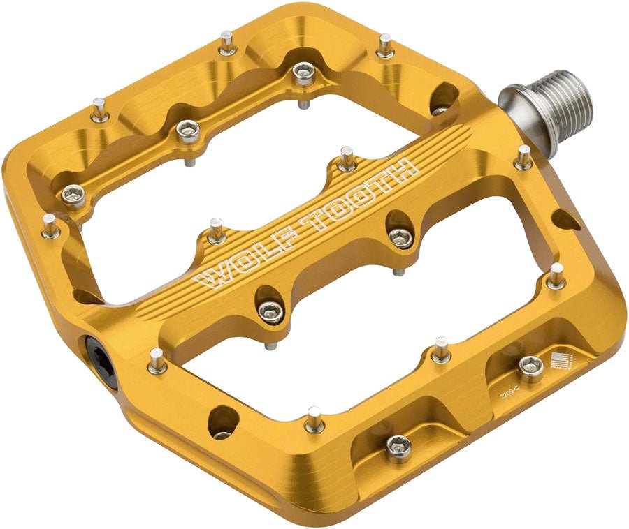 Wolf Tooth Waveform Pedals - Gold - Large - The Lost Co. - Wolf Tooth - PDL-WF-LG-GLD - 810159401593 - 