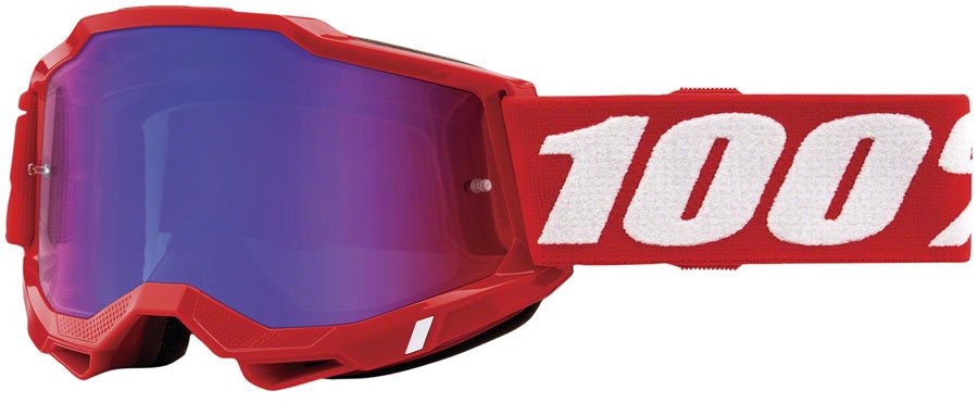 100% Accuri 2 Goggles - Neon Red/Red Blue Mirror - The Lost Co. - 100% - EW0162 - 196261000474 - -