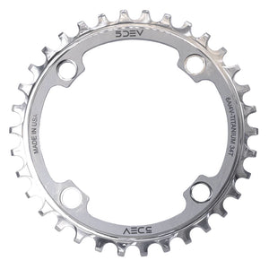 5Dev 104 BCD Titanium Chainrings 34T - Raw/Silver - The Lost Co. - 5Dev - B-FD2364 - 850042201862 - -