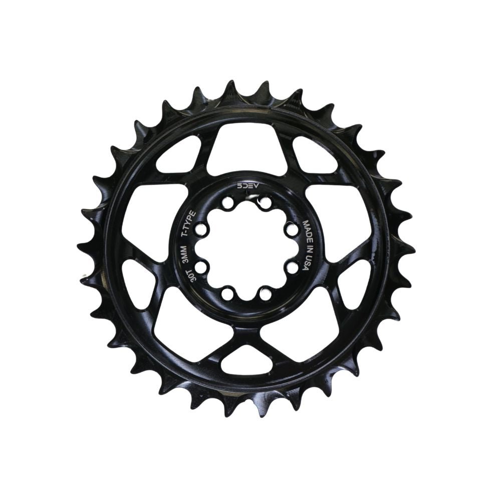 5DEV Chainring - T-Type SRAM 8-Bolt Chainring - 3mm Offset - 30T - Black - The Lost Co. - 5Dev - B-FD2390 - 850058721156 - -