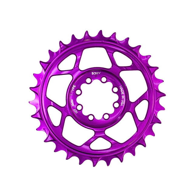5DEV Chainring - T-Type SRAM 8-Bolt Chainring - 3mm Offset - 30T - Purple - The Lost Co. - 5Dev - B-FD2392 - 850058721187 - -