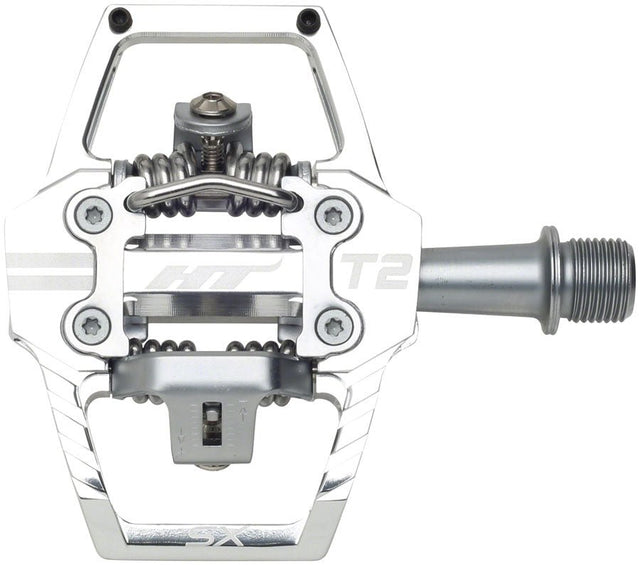 HT Components T2-SX Pedals - Dual Sided Clipless Platform Aluminum 9/16" Silver - The Lost Co. - HT Components - PD1429 - 4711126209166 - -