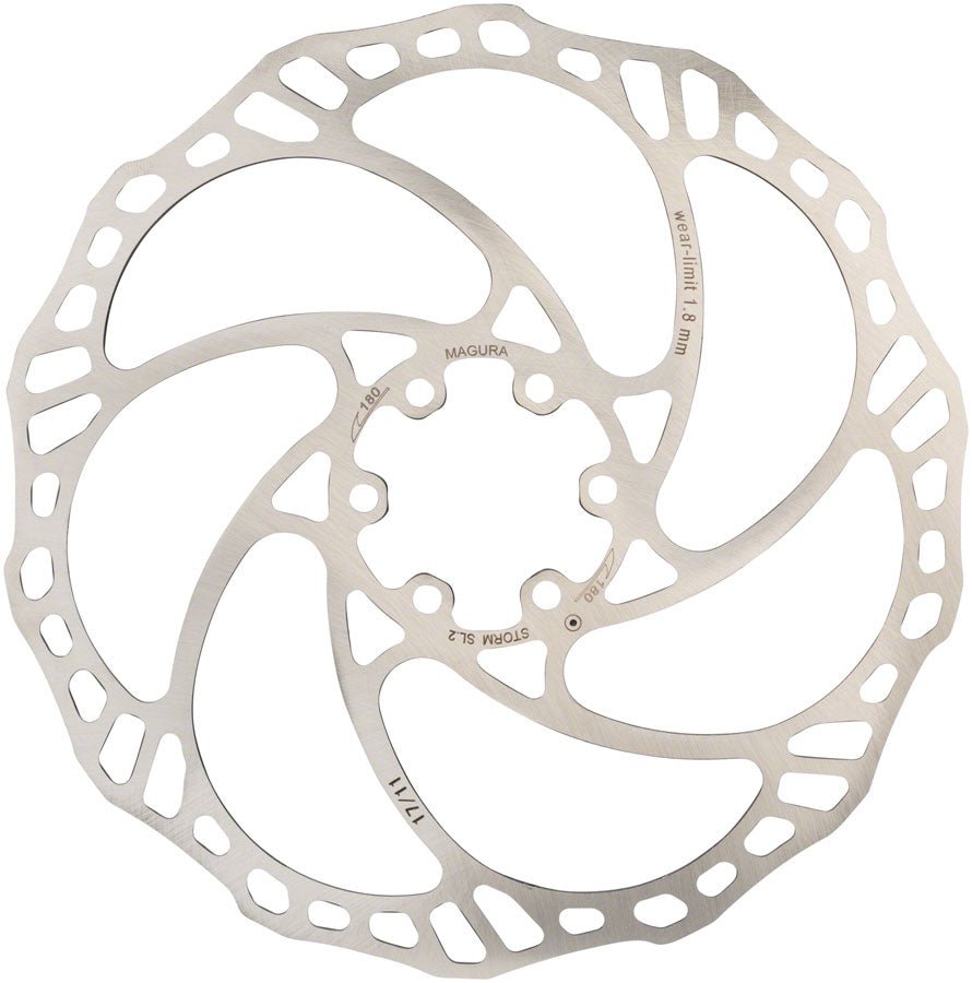 Magura Storm SL.2 Disc Brake Rotor - 180mm 6-Bolt Silver - The Lost Co. - Magura - J120708 - 4055184016411 - -