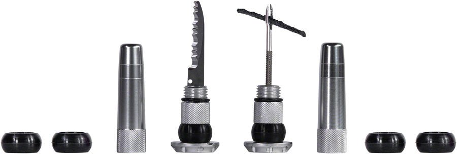 Muc-Off Stealth Tubeless Puncture Plugs Tire Repair Kit - Bar-End Mount - Silver - Pair - The Lost Co. - Muc-Off - H030190-09 - 5037835208016 - -