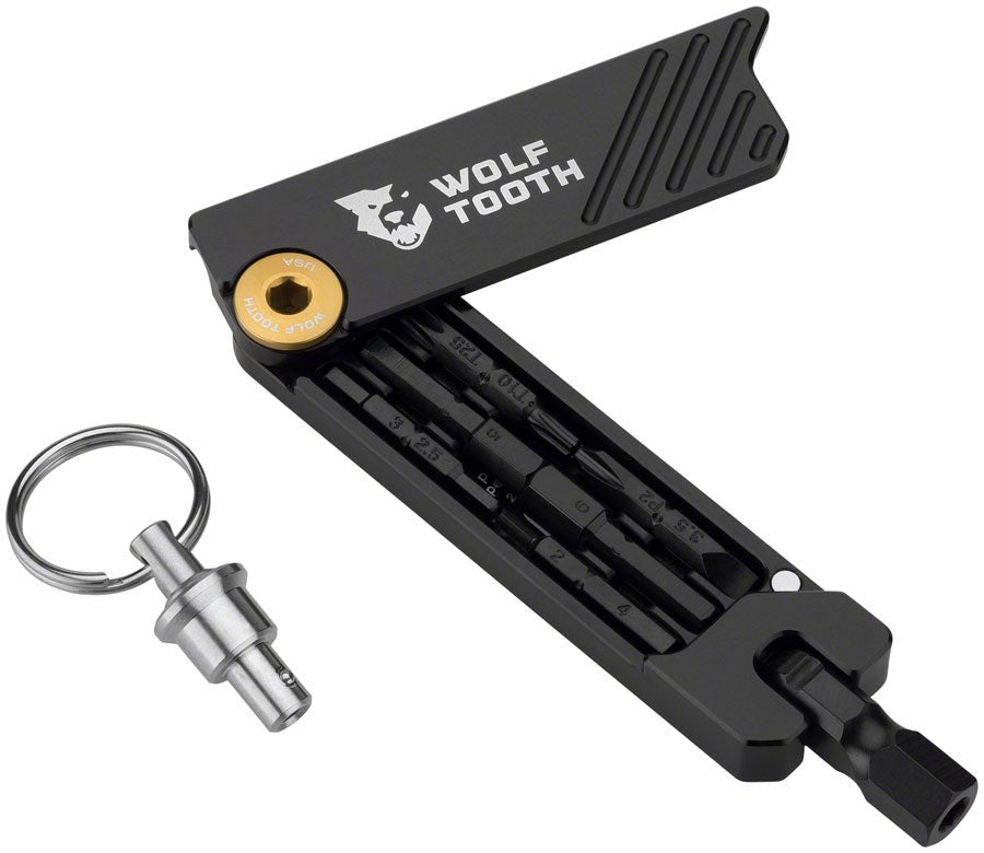 Wolf Tooth 6-Bit Hex Wrench Multi-Tool with Keyring - Gold - The Lost Co. - Wolf Tooth - TL0134 - 810006805840 - -