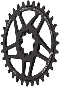 Wolf Tooth Components Chainring - Drop-Stop B - 0mm Offset - SRAM 8-Bolt Direct Mount - 32t - Oval - Black - The Lost Co. - Wolf Tooth Components - CH0115 - 810006808971 - -