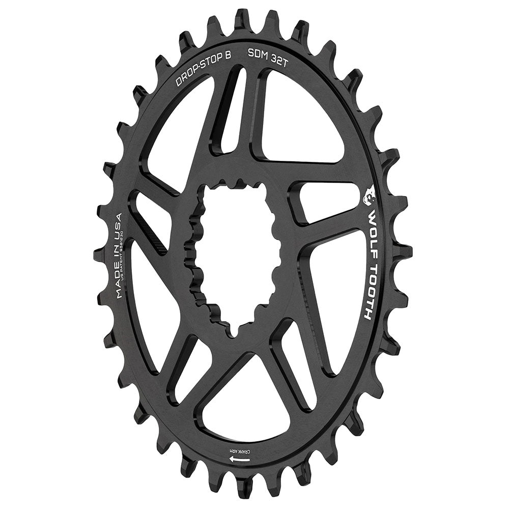 Wolf Tooth Components Chainring - DropStop B - 0mm Offset - 3-Bolt SRAM Direct Mount - 30T - Black - The Lost Co. - Wolf Tooth Components - B-WQ1124 - 810006807905 - -