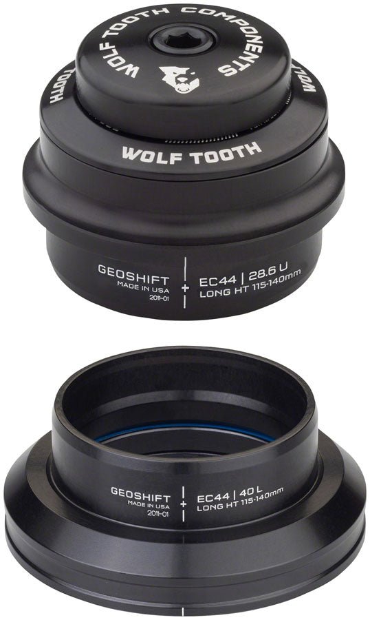 Wolf Tooth GeoShift Performance Angle Headset - 1 Deg Long EC44/EC44 Black - The Lost Co. - Wolf Tooth Components - HD0003 - 810006805253 - -