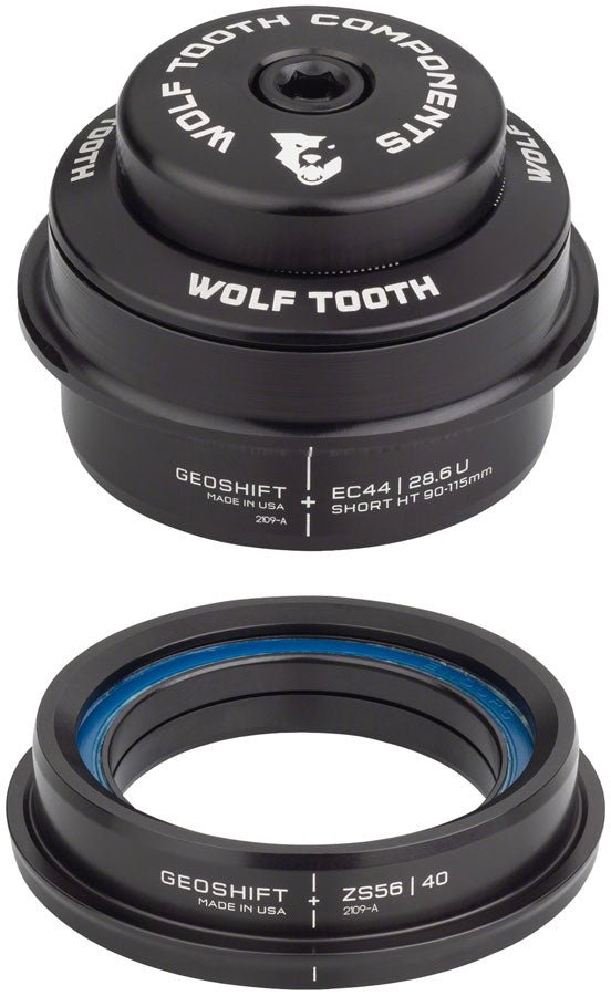 Wolf Tooth GeoShift Performance Angle Headset - 2 Deg Short EC44/ZS56 Black - The Lost Co. - Wolf Tooth Components - HD0004 - 810006805383 - -