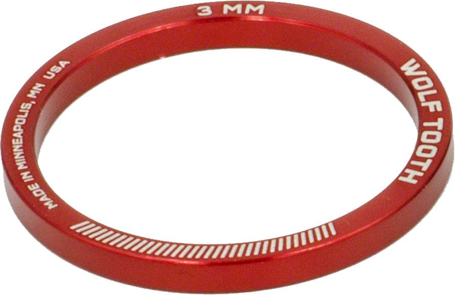 Wolf Tooth Headset Spacer 5 Pack 3mm Red - The Lost Co. - Wolf Tooth - HD0240 - 812719022590 - -
