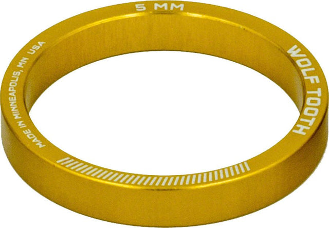Wolf Tooth Headset Spacer 5 Pack 5mm Gold - The Lost Co. - Wolf Tooth - HD0251 - 812719022705 - -